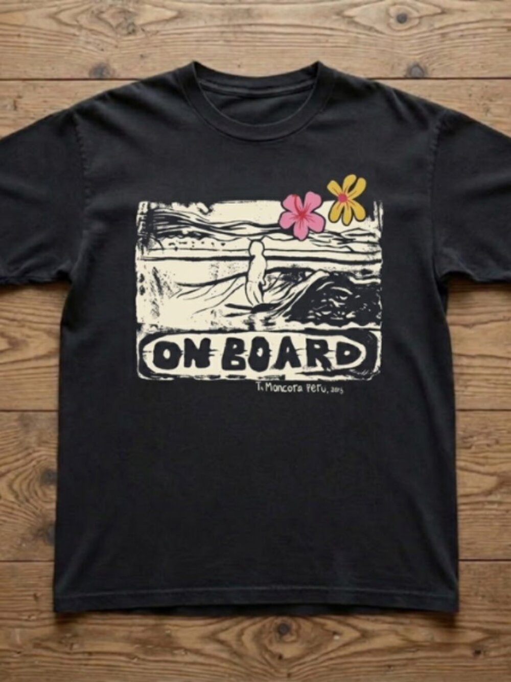ON BOARD" Surfing Graphic T-Shirt